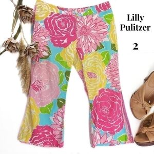 Lilly Pulitzer White Label Floral Capris Sz 2